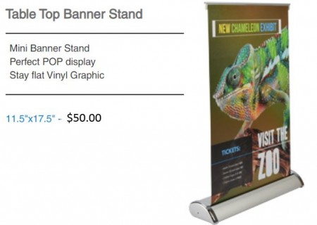 Table Top Banner Stand 11.5 x 17.5